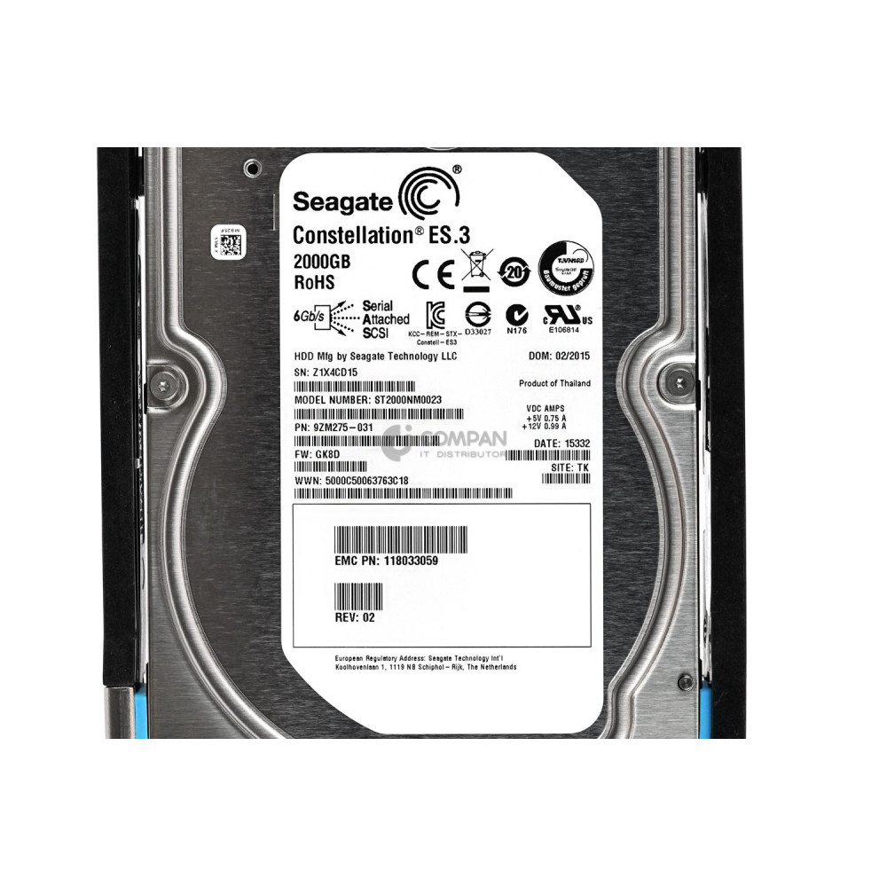 005050140 EMC HDD 2TB 7.2K SAS 6G 3.5" LFF FOR VNX5300/5500/5700